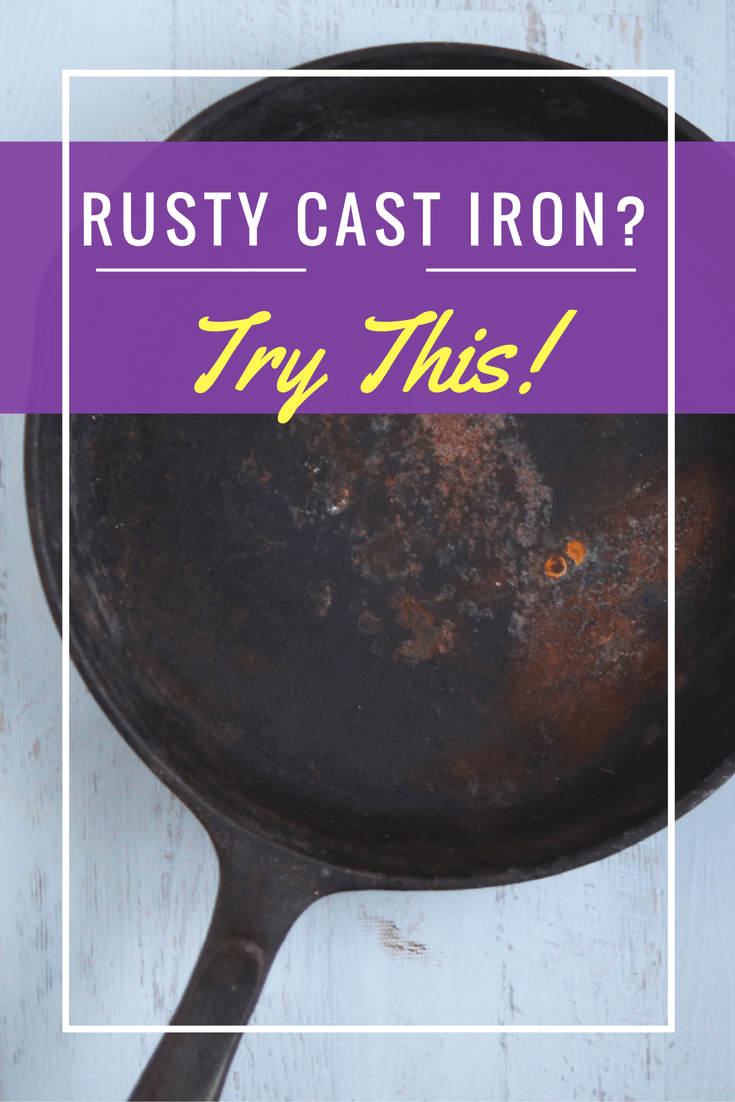 Fix a rusty cast iron pan.
