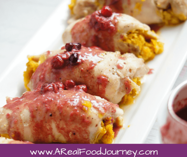 Chicken Pumpkin Curry Wraps with Cranberry sauce
