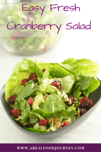 Finally and easy cranberry salad recipe that tastes good! Add a little punch to basic green salad with roasted cranberries and a little cinnamon!