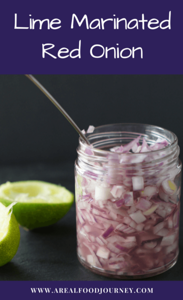 Learn how to make marinated red onions with lime juice. Just 3 ingredients for the perfect taco topping!
