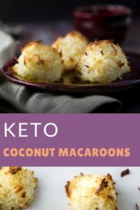 Low carb coconut macaroon cookies on a plate