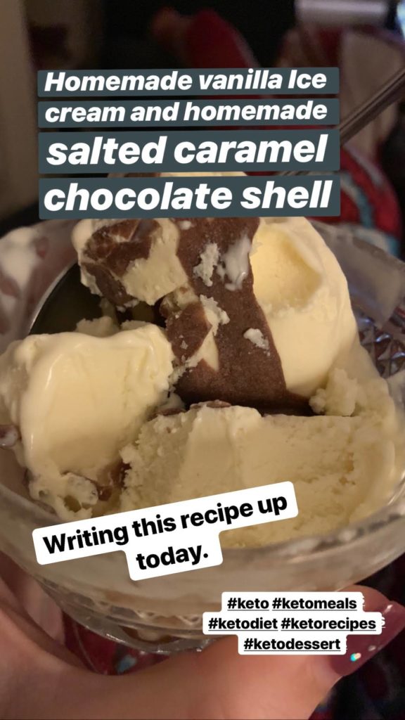 vanilla ice cream with chocolate shell in a dish
